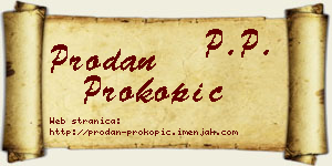 Prodan Prokopić vizit kartica